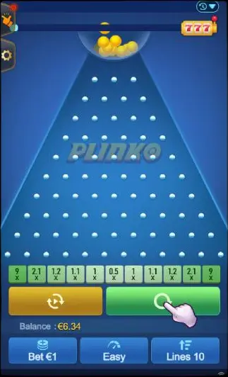 Jouez à Plinko sur votre smartphone.